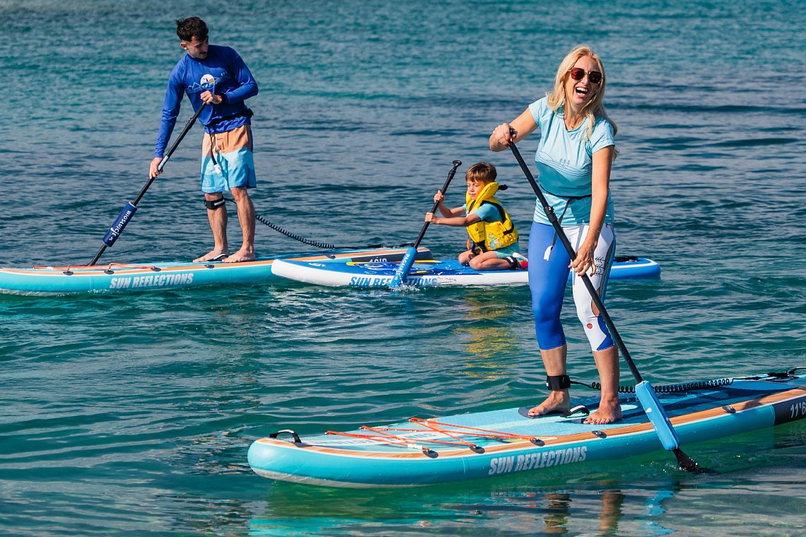 Outfit damski 12 – turkusowy – deska SUP GLADIATOR PRO, lycra, COOL klapki