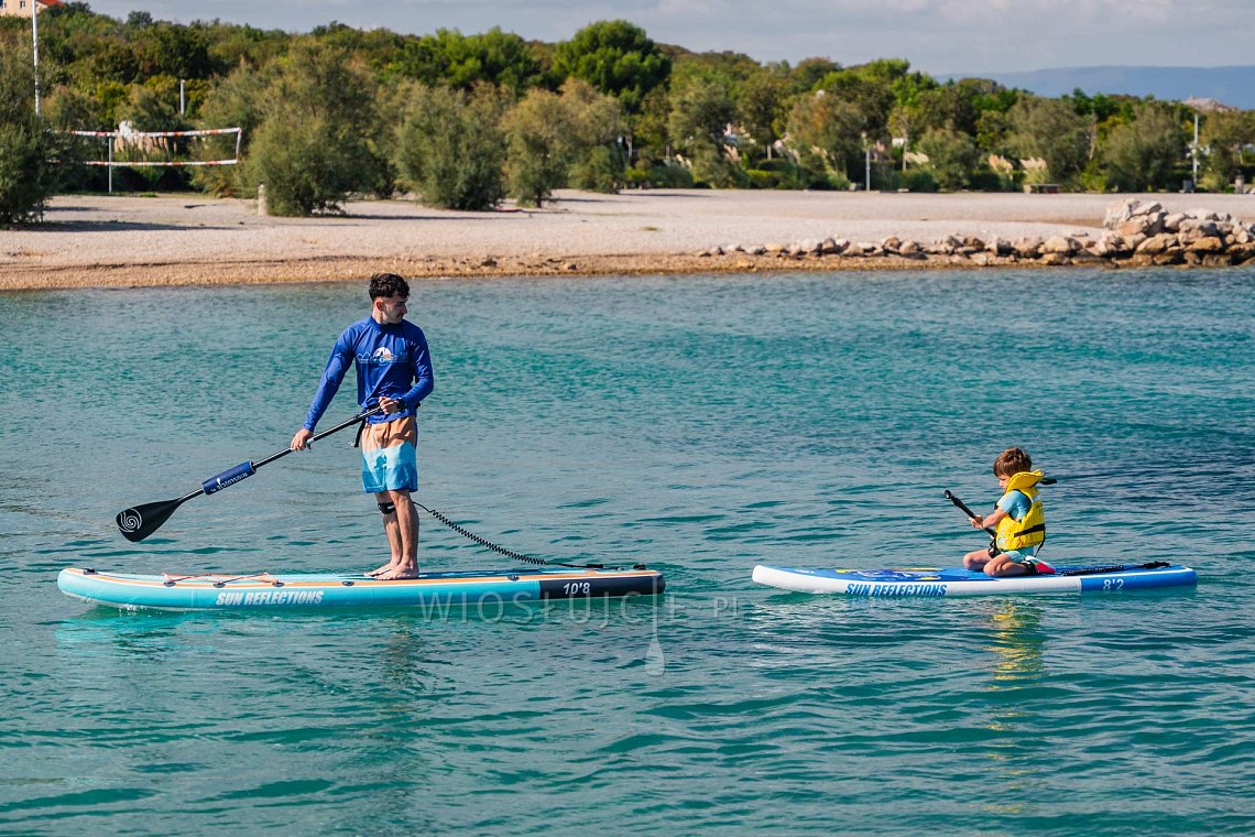 Outfit męski 6 – niebieski – deska SUP GLADIATOR PRO, lycra, COOL klapki