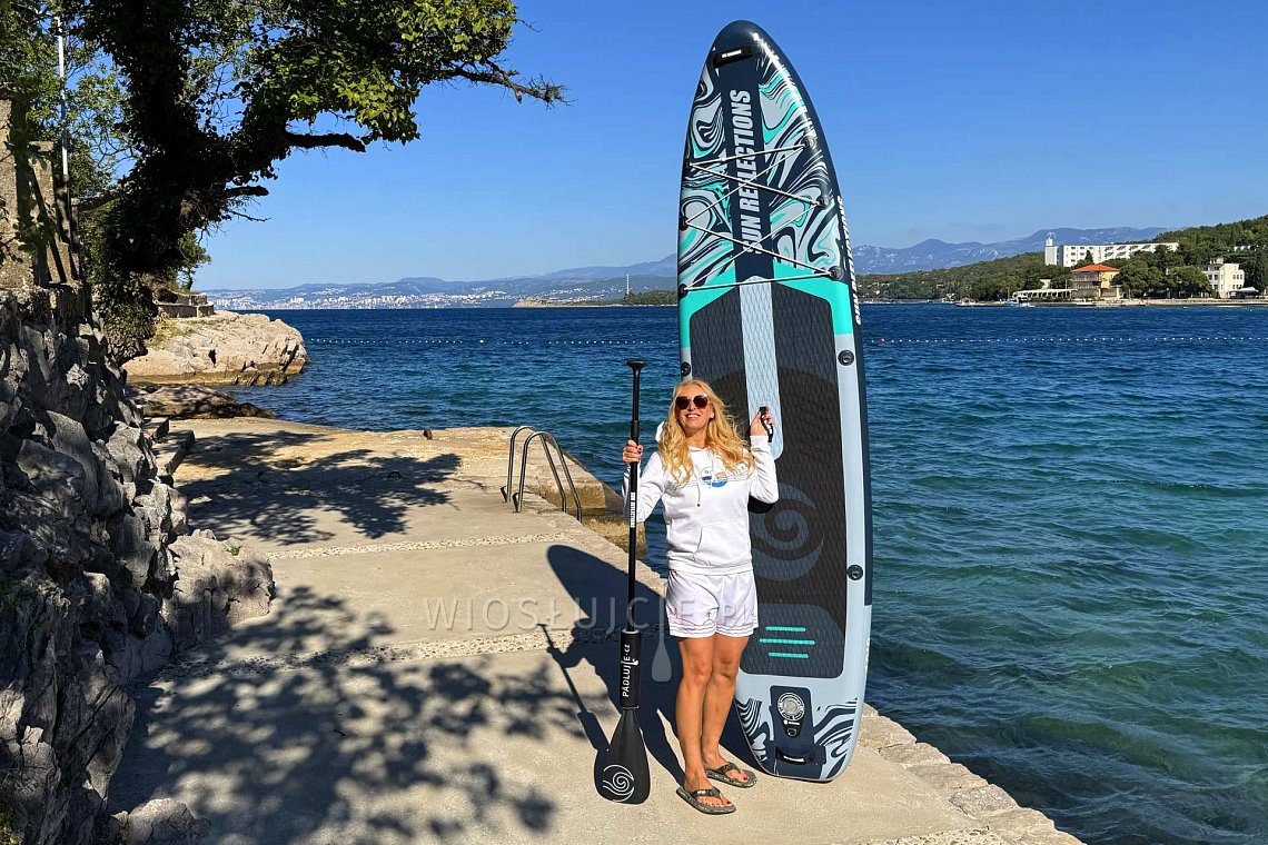 Outfit damski 5 – czarny – deska SUP GLADIATOR PRO, lycra, COOL klapki