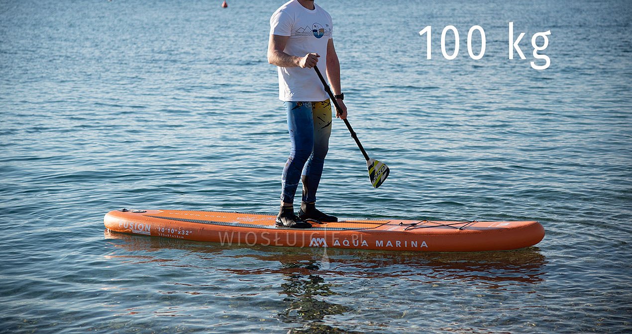 Zátěžový test paddleboardu AQUA MARINA FUSION 10'10 při 100kg - PADLUJTE.CZ - pádlujte s námi!