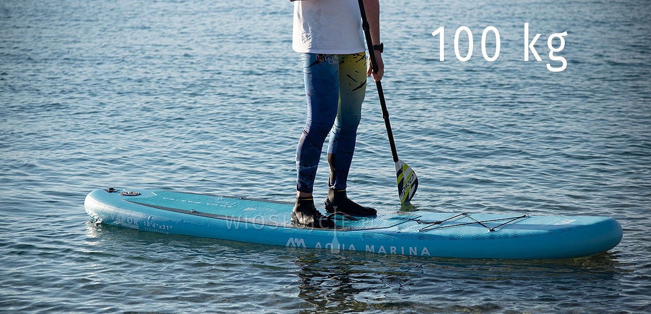 Zátěžový test paddleboardu AQUA MARINA VAPOR 10'4 při 100kg - PADLUJTE.CZ - pádlujte s námi!