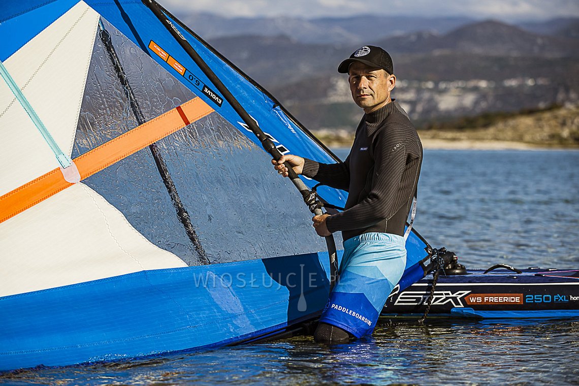 Zestaw męski 3 - niebieski - neoprén, luźne szorty na windsurfing