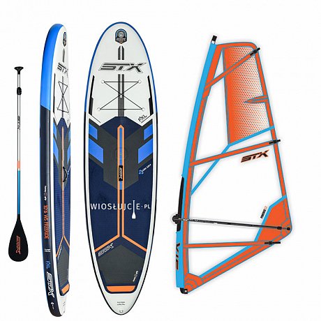 komplet windsurfingowy SUP STX WS Freeride 10'6 BLUE/ ORG (6372) WindSUP + pędnik STX PowerKid - zestaw deska SUP z pędnikiem