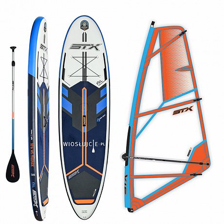 komplet windsurfingowy SUP STX WS Freeride 10'6 BLUE/ ORG (6372) WindSUP + pędnik STX PowerKid - zestaw deska SUP z pędnikiem