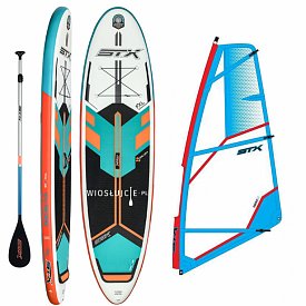 komplet windsurfingowy SUP STX WS Freeride 10'6 MINT/ ORG WindSUP + pędnik STX PowerKid - zestaw deska SUP z pędnikiem