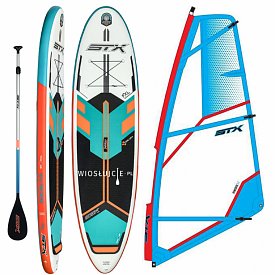 komplet windsurfingowy SUP STX WS Freeride 10'6 MINT/ ORG WindSUP + pędnik STX PowerKid - zestaw deska SUP z pędnikiem