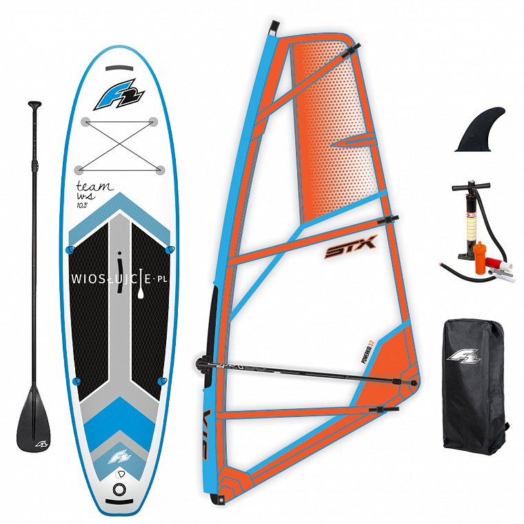 zestaw windsurfingowy SUP F2 WINDSURF TEAM 10'5 WindSUP + pędnik F2 CHECKER RIG - zestaw deska SUP z pędnikiem