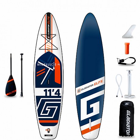 deska SUP GLADIATOR ELITE 11'4 z wiosłem carbonowym - pompowany paddleboard S21 (592423)