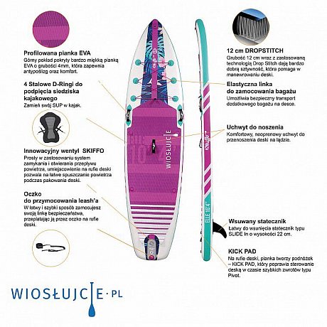 Deska SUP SKIFFO ELLE 10'4 z wiosłem - pompowany paddleboard