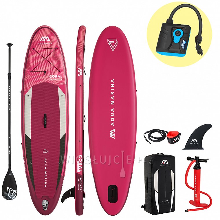 Deska SUP AQUA MARINA CORAL 10'2 zestaw