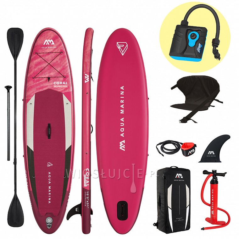 Deska SUP AQUA MARINA CORAL 10'2 zestaw