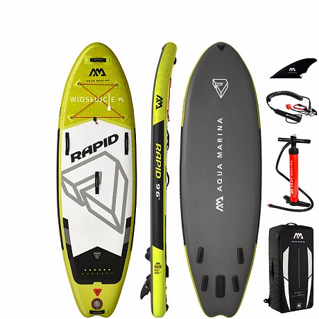Deska SUP AQUA MARINA RAPID 9'6 2021 - pompowany paddleboard river - idealny do raftingu