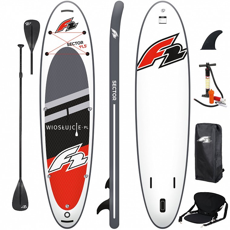 Deska SUP F2 SECTOR 12'2 XL COMBO z wiosłem - pompowany paddleboard