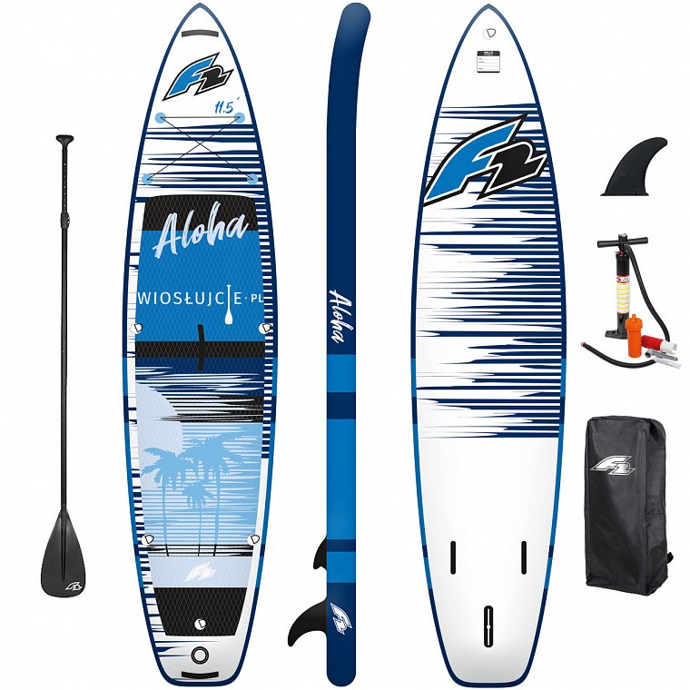 Deska SUP F2 ALOHA 12'2 BLUE z wiosłem - pompowany paddleboard