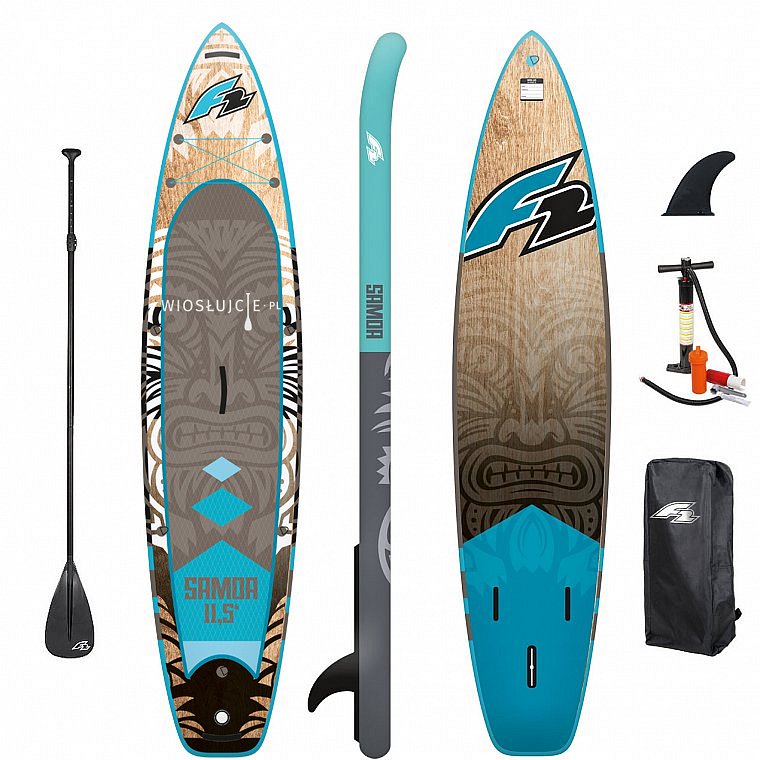 Deska SUP F2 SAMOA 11'8 WOOD z wiosłem - pompowany paddleboard