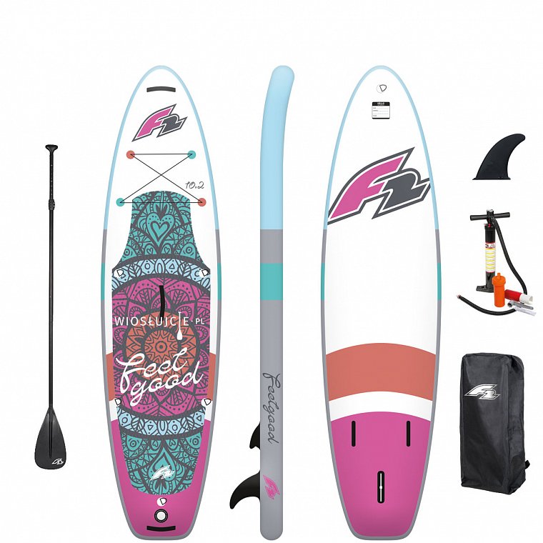 Deska SUP F2 FEELGOOD 10'2 PINK z wiosłem - pompowany paddleboard