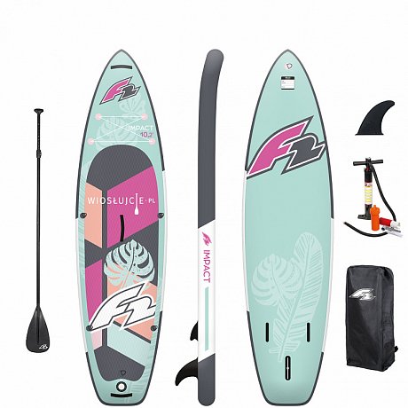Deska SUP F2 IMPACT 10'2 PINK/AQUA z wiosłem - pompowany paddleboard