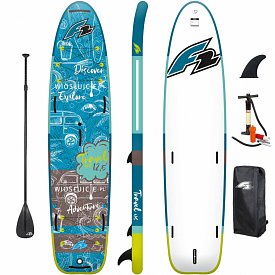 Deska SUP F2 TRAVEL WINDSURF 12'5 PETROL z wiosłem - pompowany paddleboard i windsurfing