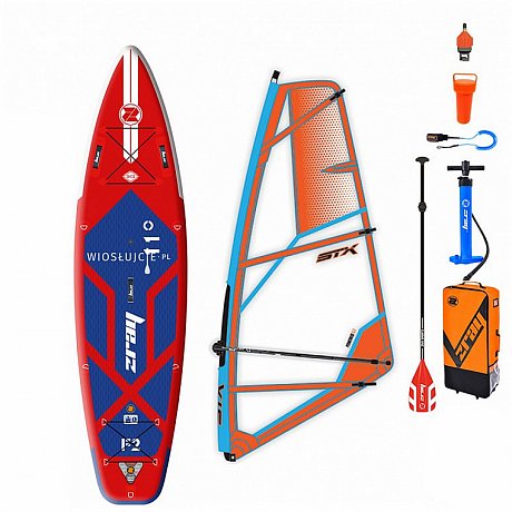 Zestaw WindSUP ZRAY F2 FURY PRO 11'0 + pędnik STX PowerKID - pompowany paddleboard, windsurfing