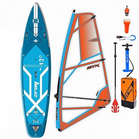 Zestaw WindSUP ZRAY F4 FURY EPIC 12'0 + pędnik STX PowerKID - pompowany paddleboard, windsurfing