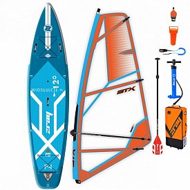 Zestaw WindSUP ZRAY F4 FURY EPIC 12'0 + pędnik STX PowerKID - pompowany paddleboard, windsurfing