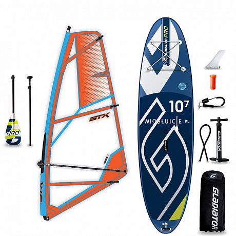 Komplet WindSUP GLADIATOR PRO 10'7 WS + pędnik STX PowerKid - pompowany paddleboard