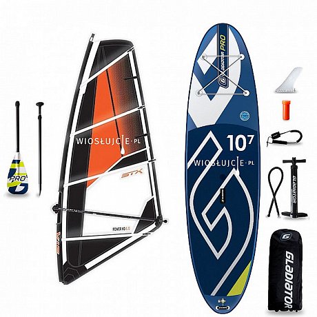 Komplet WindSUP GLADIATOR PRO 10'7 WS + pędnik STX PowerHD Dacron RIG - pompowany paddleboard