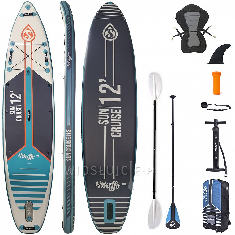 Deska SUP SKIFFO SUN CRUISE 12'0 z wiosłem - pompowany paddleboard