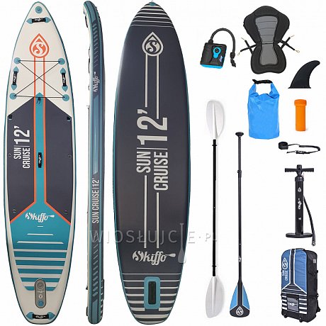 Deska SUP SKIFFO SUN CRUISE 12'0 z wiosłem - pompowany paddleboard