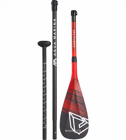 wiosło karbonowe SUP AQUA MARINA CARBON PRO - 3-częściowe, regulowane wiosło do desek SUP - model 2022