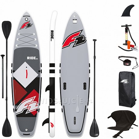 Deska SUP F2 RIDE 11'5 RED z wiosłem - pompowany paddleboard i opcja na windsurfing