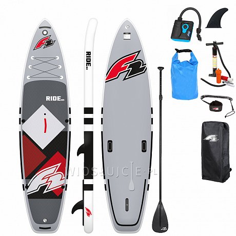 Deska SUP F2 RIDE 11'5 RED z wiosłem - pompowany paddleboard i opcja na windsurfing