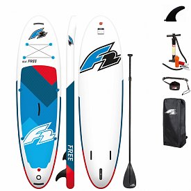 Deska SUP F2 FREE 10'6 RED z wiosłem - pompowany paddleboard