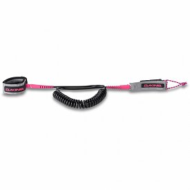 leash DAKINE SUP COILED ANKLE LEASH 10' X 3/16" CARBON/PINK (268713)