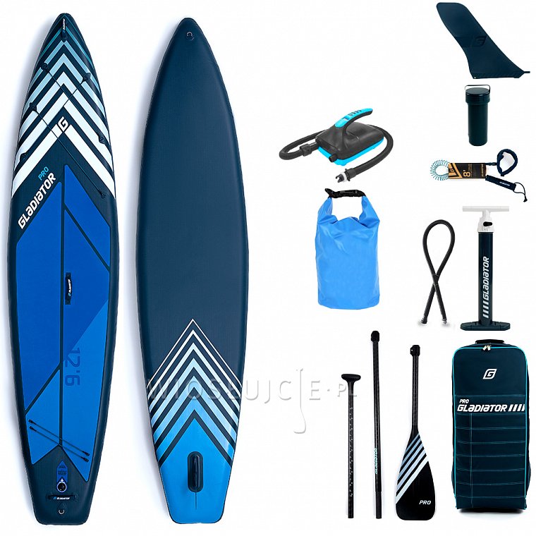 Deska SUP GLADIATOR PRO 12'6 WIDE z wiosłem model 2022 - pompowany paddleboard (94182)