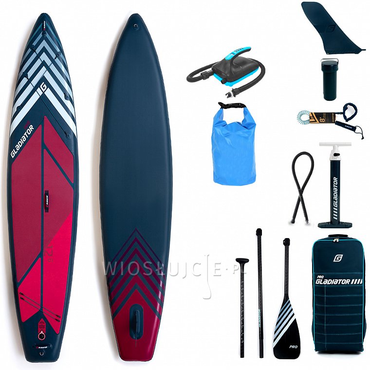 Deska SUP GLADIATOR PRO 12'6 TOURING z wiosłem model 2022 - pompowany paddleboard (94175)