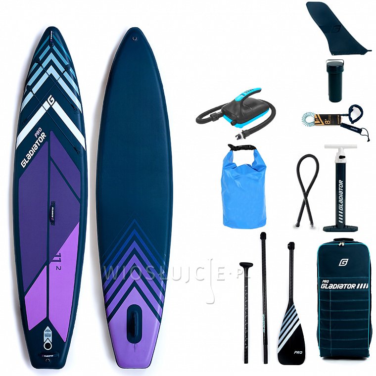 Deska SUP GLADIATOR PRO 11'2 z wiosłem model 2022  - pompowany paddleboard (94120)