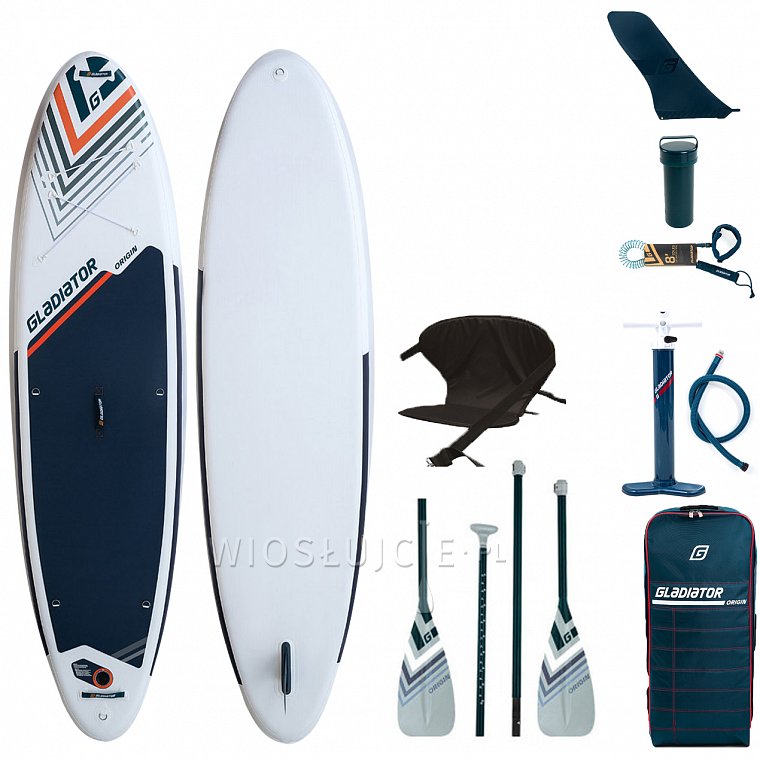 Deska SUP GLADIATOR ORIGIN 10'6 SC z wiosłem laminatowym - pompowany paddleboard (94021)