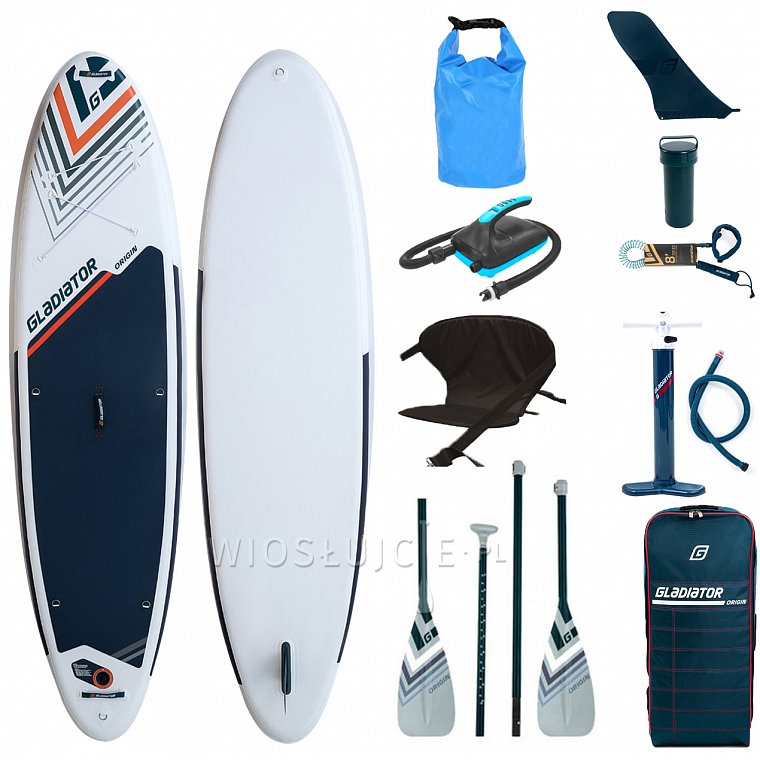 Deska SUP GLADIATOR ORIGIN 10'6 SC z wiosłem laminatowym - pompowany paddleboard (94021)