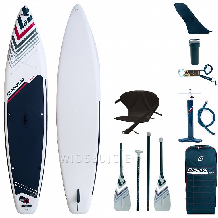 Deska SUP GLADIATOR ORIGIN 12'6 TOURING SC z wiosłem laminatowym - pompowany paddleboard (94069)