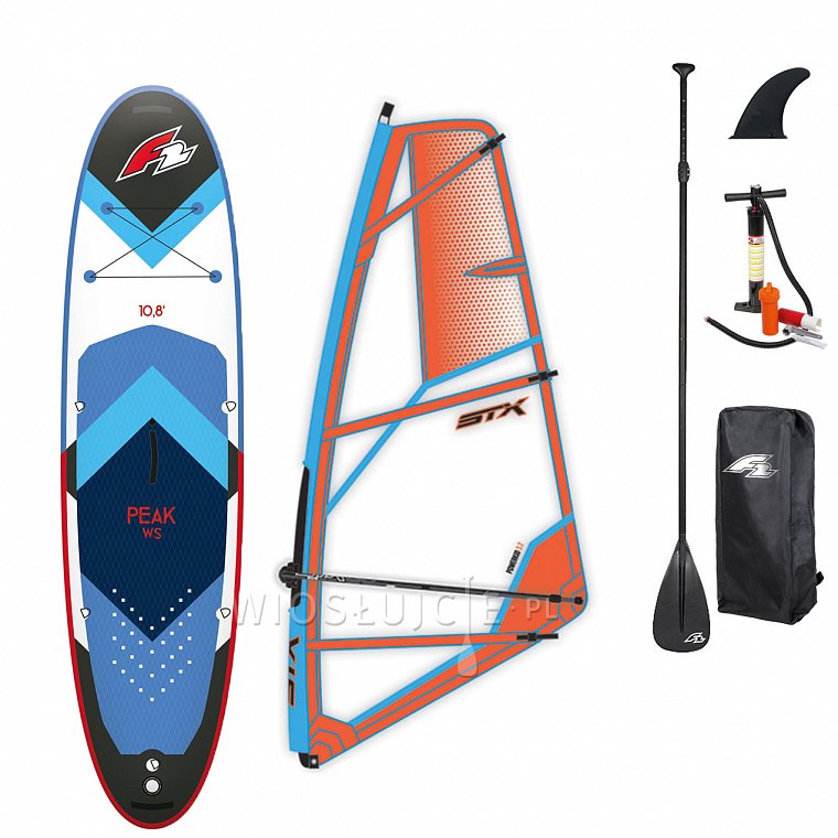 Paddleboard F2 PEAK WINDSURF 10'8 BLUE komplet s plachtou- nafukovací paddleboard a windsurfing