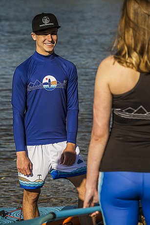 Koszulka męska lycra PADDLEBOARDING BLUE - długi rękaw