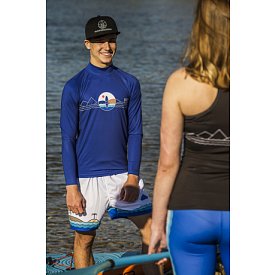 Koszulka męska lycra PADDLEBOARDING BLUE - długi rękaw