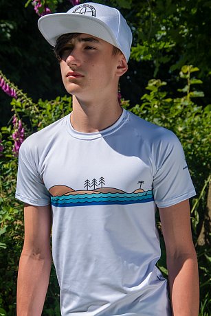 Koszulka męska lycra PADDLEBOARDING WHITE - krótki rękaw