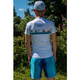 Koszulka męska lycra PADDLEBOARDING WHITE - krótki rękaw