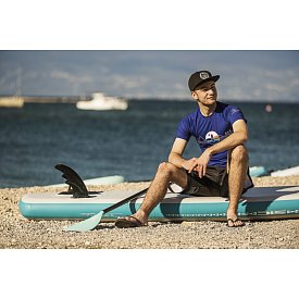 Koszulka męska lycra PADDLEBOARDING BLUE - krótki rękaw