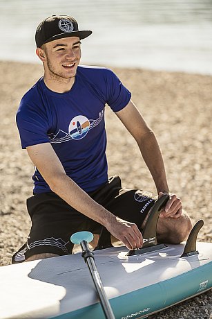 Koszulka męska lycra PADDLEBOARDING BLUE - krótki rękaw