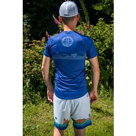 Koszulka męska lycra PADDLEBOARDING BLUE - krótki rękaw