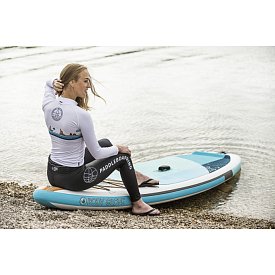 Koszulka damska lycra PADDLEBOARDING WHITE - długi rękaw