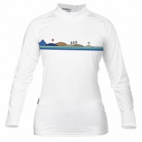 Koszulka damska lycra PADDLEBOARDING WHITE - długi rękaw